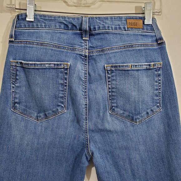 PAIGE HOXTON ANKLE Women’s Dark Wash Mid Rise Frayed Hem Denim Jeans 29 - Picture 8 of 14